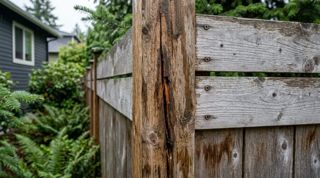 What Small Fence Post Cracks Mean for Minor Wood Fence Post Damage Repair Seattle WA